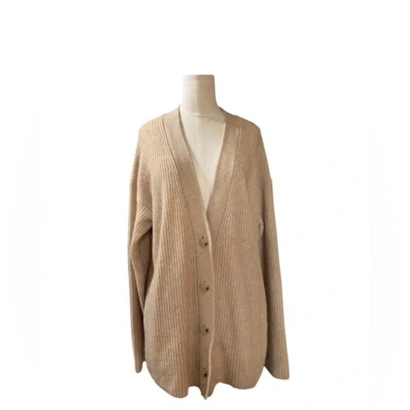 VINCE V-Neck Wool & Cashmere Cardigan, H Wafer, Size Large - Picture 7 of 10